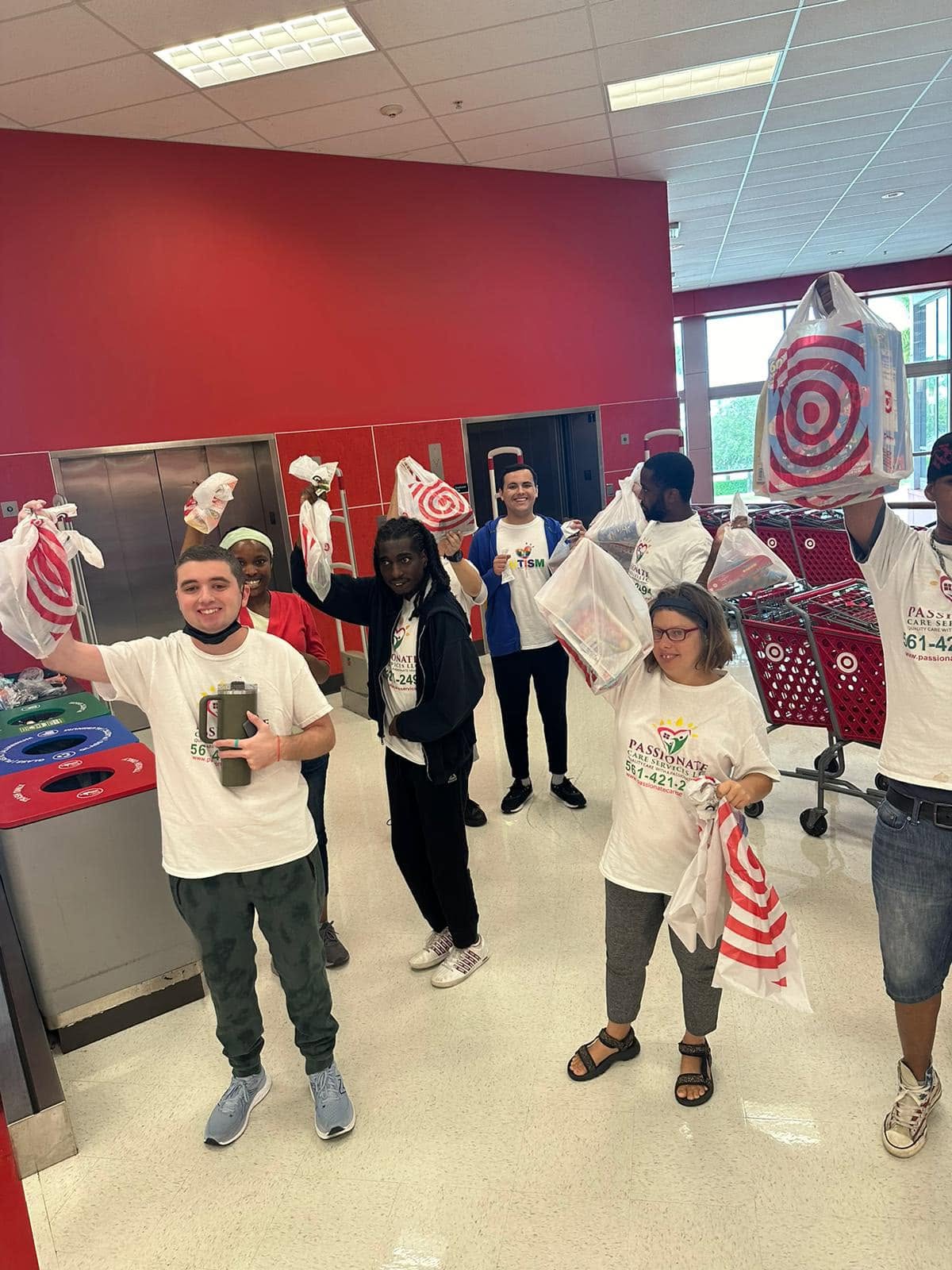 Participants shopping in the community