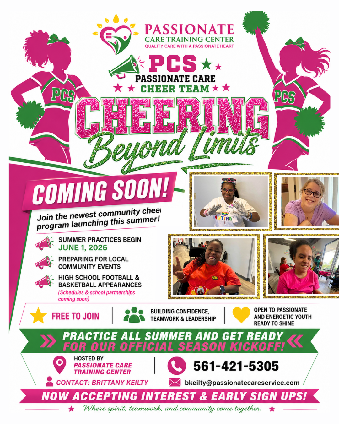 Passionate Care cheer enrollment